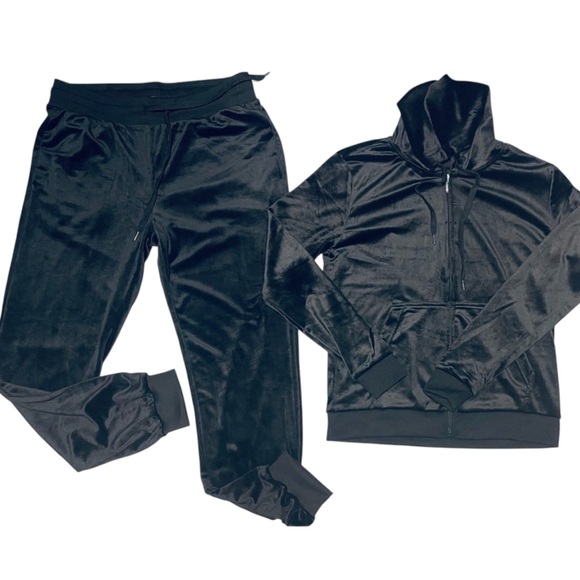 EURO JOY SPORTS EVERY DAY FLEECE HOODIE JOGGERS SET WOMEN BLACK COLOR SIZE LARGE - Picture 8 of 13